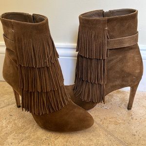 Via Spiga suede fringe boots 38